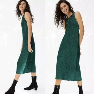 Anthropologie Maeve Adrienne Twist Back Velvet Midi dress Green Medium New NWT